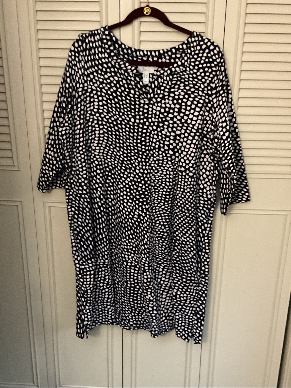 Denim&Co Black and White Polka Dot dress